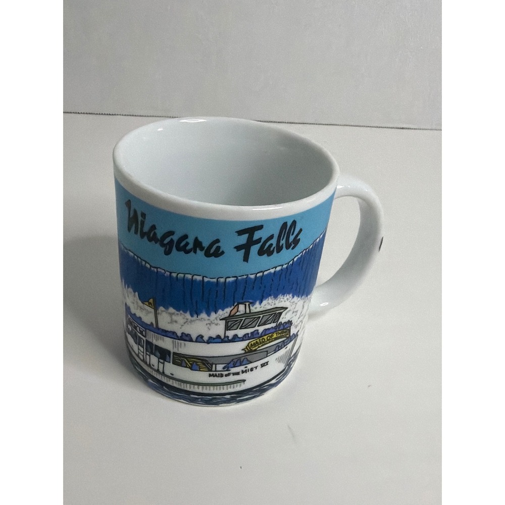 Niagara Falls Souvenir Coffee Mug Maid Of The Mist Boat Graphic Ceramic Cup - Picture 1 of 7